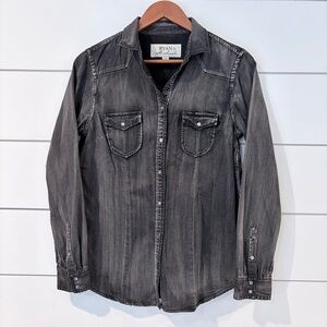 Ryan Michael Black Denim Women’s Shirt Western Minimalist Grunge Core S Cowgirl